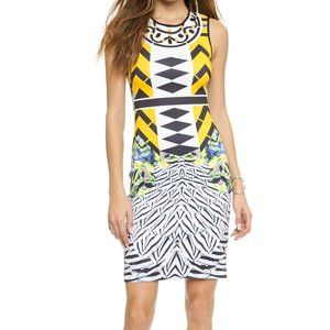 Clover Canyon Toucan Bodycon Dress EUC Size XS Neoprene w/ Jewels